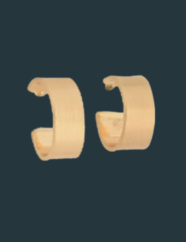 Flat Edge Huggie Hoops