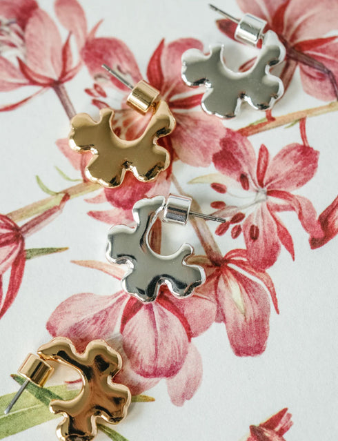 Floral Mini Hoop Earrings