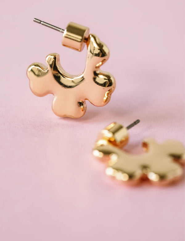 Floral Mini Hoop Earrings