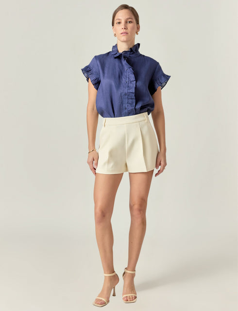 Linen Ruffle Top