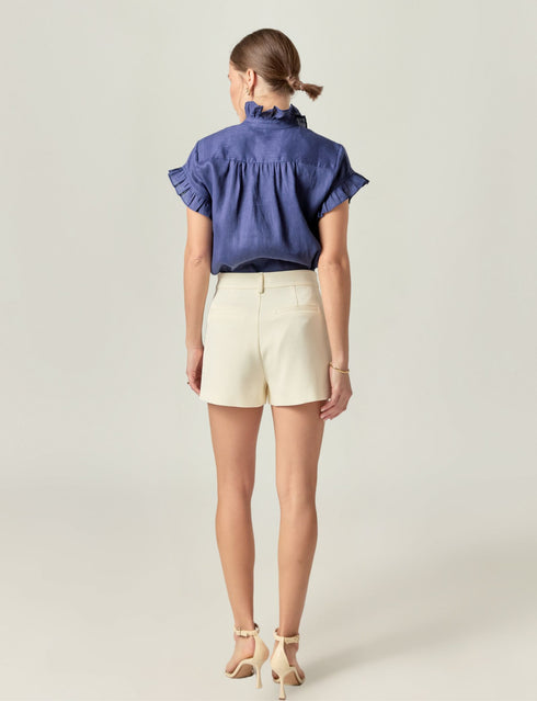 Linen Ruffle Top