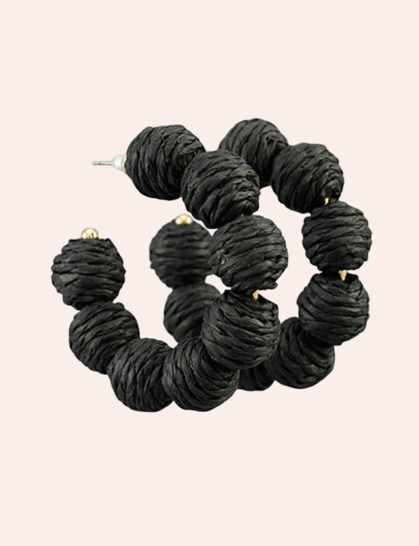 Raffia Hoop Earrings